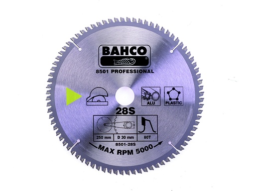 [8501-28S] Circular saw blade for aluminium and plastics 250x30/25/20/16mm 80T