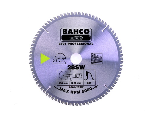 [8501-28SW] Diskinis pjūklas su 0° kampu 250x30mm 60H 0°, (25/20/16mm adapteriai)