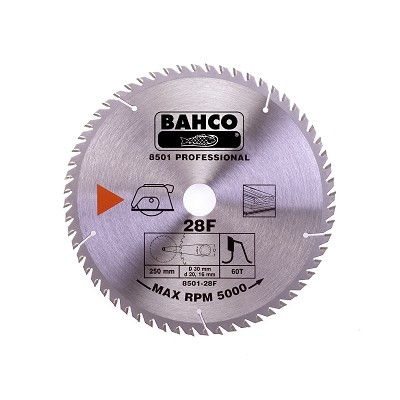 [8501-30XF] Circular saw blade Bahco 300x30mm 60H 0°, (20mm adaptor), for wood