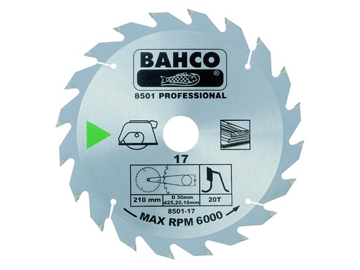 [8501-40] Circular saw blade Bahco 400x30mm 40H 17°, (25mm adaptor), for wood