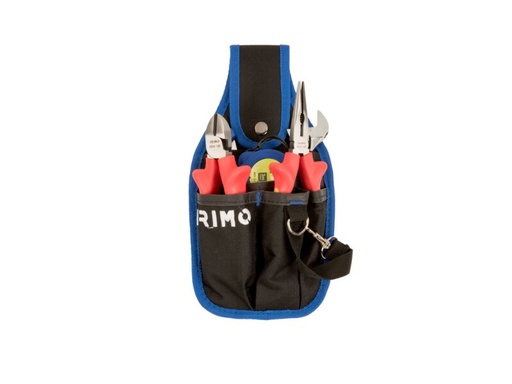 [9022-3-40TS2] Electricians tools set 1000V 7 pcs in pouch (side cutting and combination pliers, adjustable wrench, measuring tape, knife, screwdrivers 2pcs)