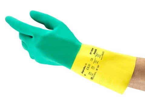 [AN87900080] Safety chemical gloves Ansell AlphaTec 87-900, length 325mm, yellow/green, size 8