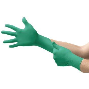 Ühekordsed nitriilkindad Ansell TouchNTuff 92-600, 100tk, 0,12mm, suurus L (8,5-9), sile peopesa, rohelised