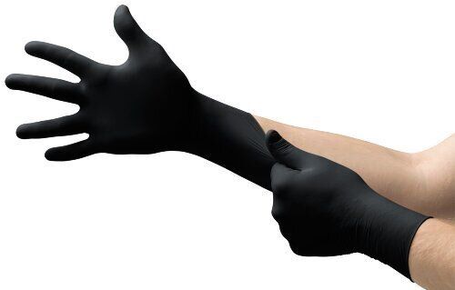 Disposable nitrile gloves Ansell MICROFLEX Midknight Touch 93-732, Ergoform, 90 pcs, 0,07mm thick, size XXL (10.5-11), black
