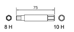 [BE500P2412] Special bit 8H x 75mm, 10H