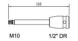 [BE500P2414] Special socket XZN M10 x 110mm, 1/2" drive