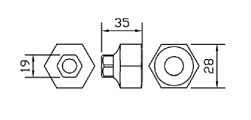 [BE500P2420] Special socket 19mm x 35mm x 28mm
