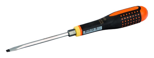 [BE-8155TB] Screwdriver ERGO™ slotted with 11mm hex through blade 1.2x6.5x125mm flat
