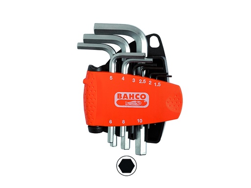 [BE-9778] Screw.dr set HEX nick. 9 pcs