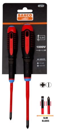 [BE-9894SL] Insulated screwdriver set ERGO™ slim 2 pcs - PZ1/2 - 1000V VDE