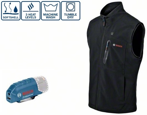 Heated vest Bosch GHV 12V+18V, SOLO + GAA 12V-21, size XL