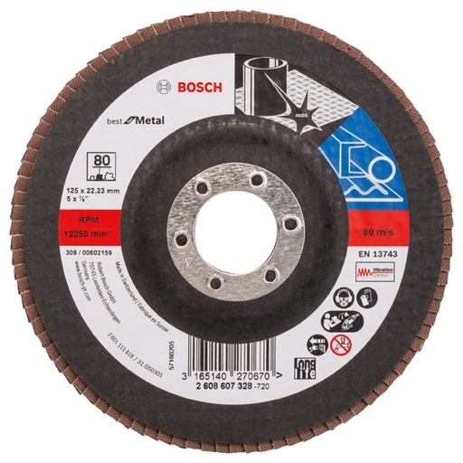 [BO2608607328] Flap disc 125x22.23mm, K80