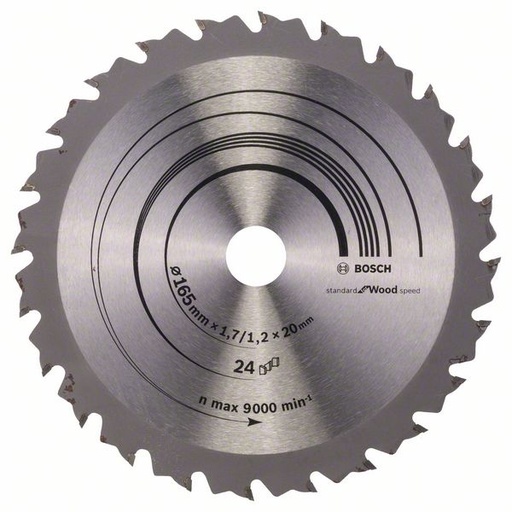[BO2608642601] Bosch sawblade 165x20/16x1.7/1.2mm, 24T, Speedline
