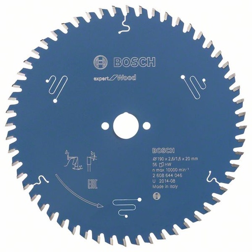 [BO2608644046] Bosch pjovimo diskas 190x20x2.6/1.5mm, 56T, Expert for Wood