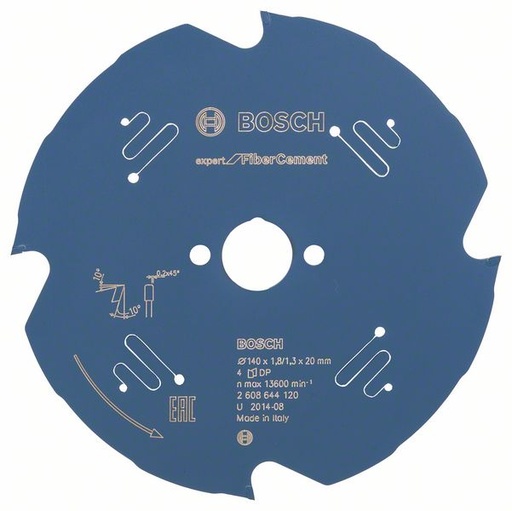 [BO2608644120] Пильный диск 140x20x1.8/1.3mm, z4, Fiber Cement