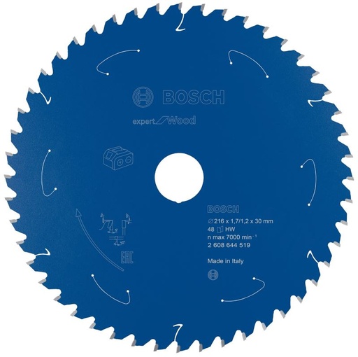 [BO2608644519] Bosch sawblade 216x30x1.7/1.2mm, 48T, Expert for Wood
