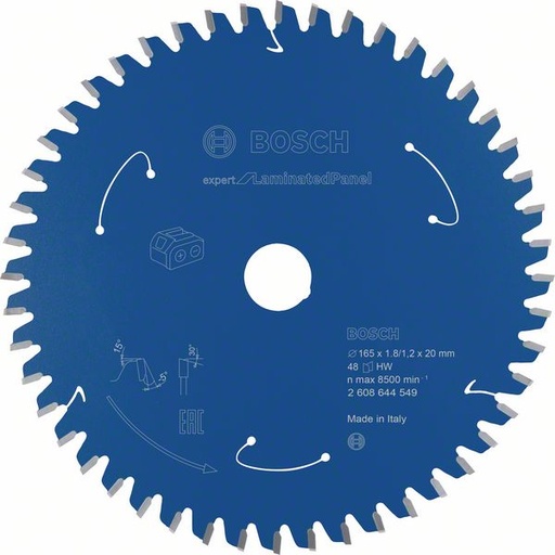 [BO2608644549] Bosch zāģa disks 165x20x1.8/1.2mm, 48T, Expert for Laminated Panel