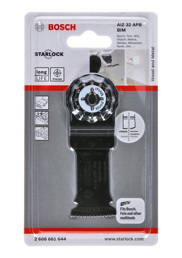 [BO2608661644] Multitool blade Bosch AIZ 32 APB wood+metal, 32mm, Starlock