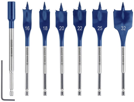 [BO2608900334] Plunksninių medienos grąžtų rinkinys, Bosch Expert Self Cut Speed, 7 dalys, 16-32mm