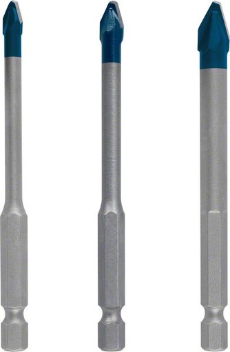 [BO2608900595] Hard ceramics and glass drill bit set 5-8mm, HEX-9 HardCeramic, 1/4" HEX, 3pcs