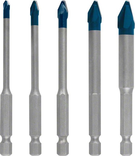 [BO2608900597] Hard ceramics and glass drill bit set 4-10mm, HEX-9 HardCeramic, 1/4" HEX, 5pcs