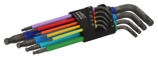 [C1997LM/9P] Hex L-key set Bahco 9pcs 1.5-10mm, color coded