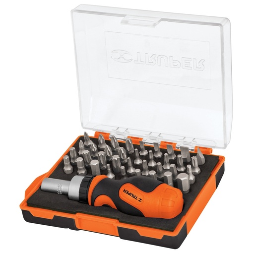 [DTROM-37] Antgalių rinkinys su mini terkšline rankena 36 vnt Truper®