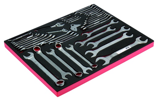 [FF1A14] Wrenches (combination, double open end, adjustable) set inch size 43pcs in a foam