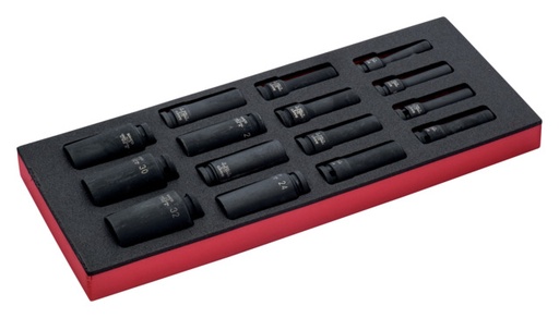 [FF1E2213] Ilgų smūginių galvučių rinkinys  K7806M 15vnt 10-32mm su įdėklu 35x181x445mm