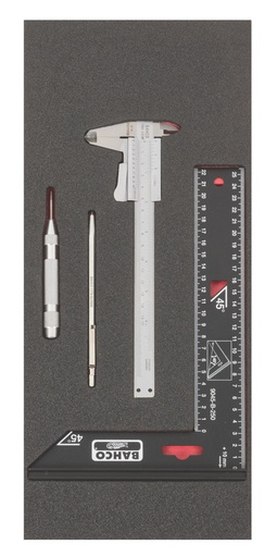 [FF1E5012EH] Mõõte ja märkevahendite kmpl 4 osa Fit&Go 1/3 - automaat kärn - märkenõel - nurgik 250mm - nihik