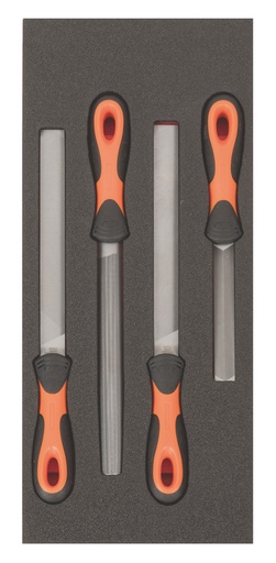 [FF1E5015EH] File set 4pcs Fit&Go 1/3 - flat file - halfround file - 2x sharpening files