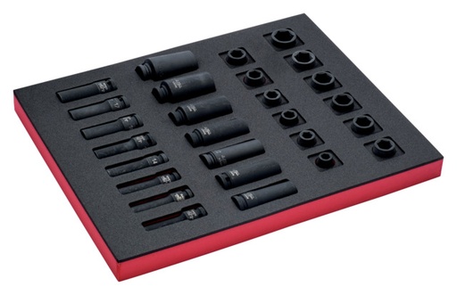[FF1F2203] 1/2" Impact socket set in 2/3 foam 27pcs