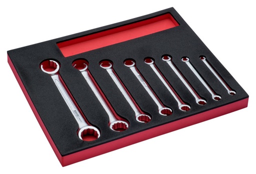 [FF1F3009] Open ring wrench set 8pcs in 2/3 foam