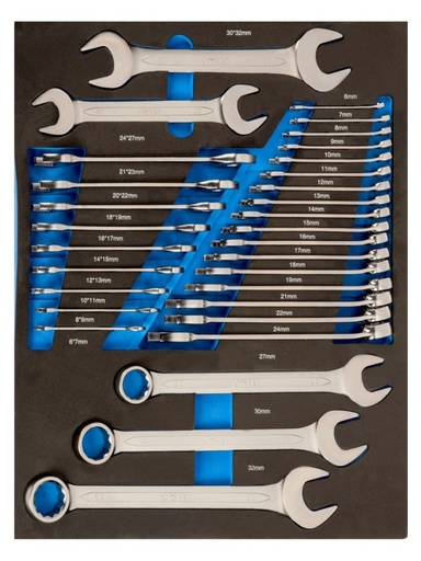 [IFF1A006] Wrench (combination+open end) set 31pcs 3/3 foam Irimo