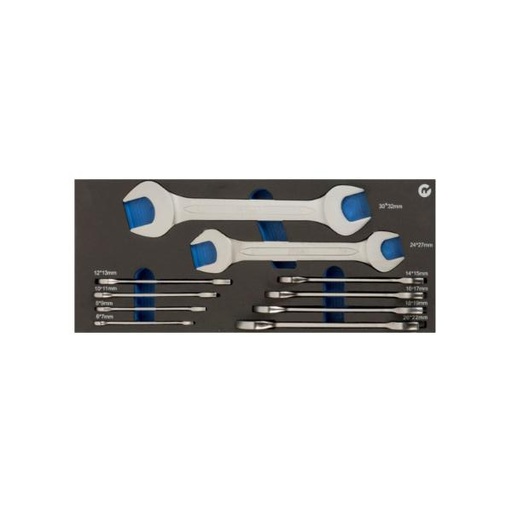 [IFF1E003] Double open end  wrench set 10pcs 6-32mm 1/3 foam Irimo