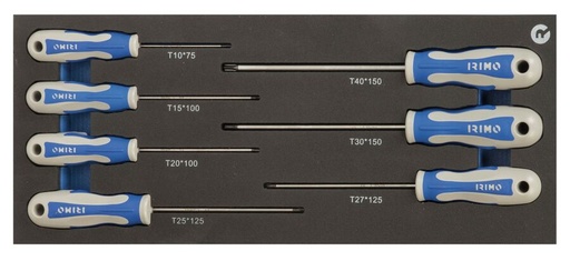 [IFF1E006] TORX kruvikeerajate kmpl 7 osa T10-T40 1/3 vahtaluses Irimo