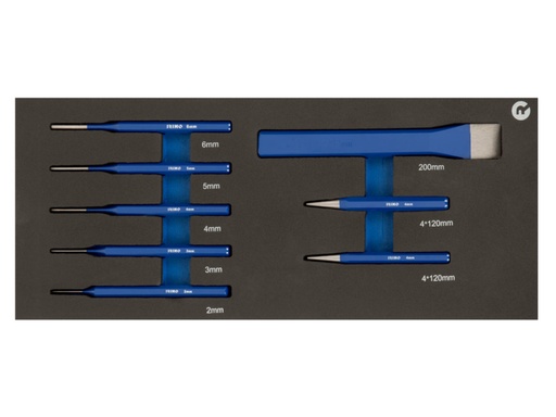 [IFF1E017] Pin puches and chisels set 8pcs 1/3 foam Irimo
