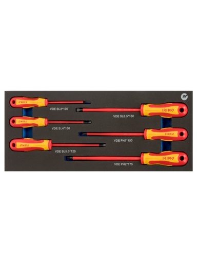 [IFF1E025] Insulated screwdrivers set 6pcs 1/3 foam Irimo