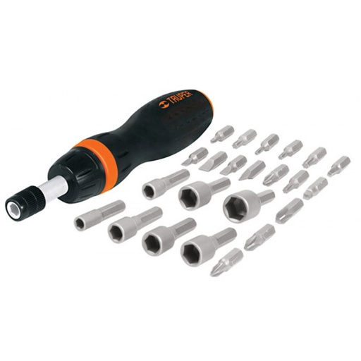 [JDM-24] Ratcheting screwdriver & bits set 24pcs Truper®