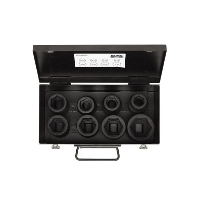 [K8901M/8] Smūginių galvų kompl. 21, 22, 24, 27, 30, 32, 36, 41mm 8 vnt. 3/4" metalinė dėžė