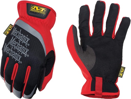 [MFF-02-008] Pirštinės Mechanix FastFit® S dydis. Raudonos. Rauktas rankogalis, dirbtinė oda, TrekDry®