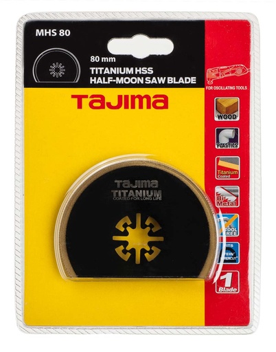 [MHS80-1] Geležtė universali HSS su TiN danga multifunkciniam įrankiui 80mm Tajima pusmėnulis