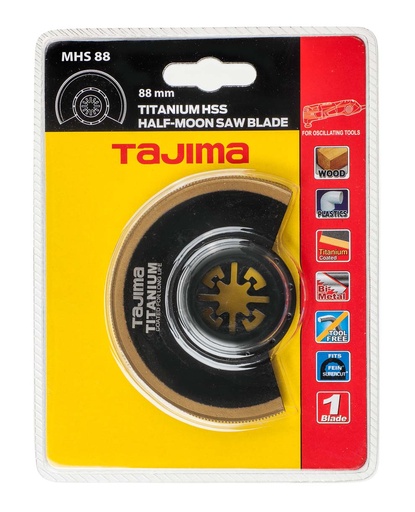 [MHS88-1] Multitööriista HSS saetera titaanium kattega, kauss poolkuu 80mm. Puidule, plastikule ja metallile