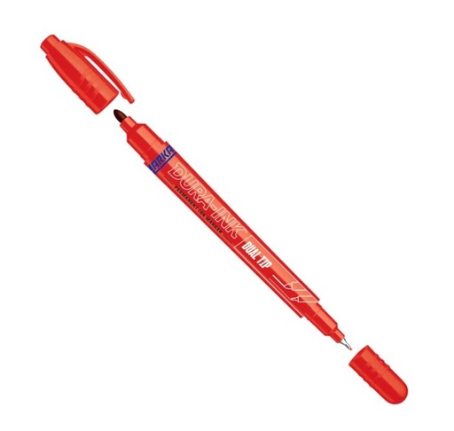 Kahe otsaga tindimarker Markal DURA-INK Dual Tip, punane
