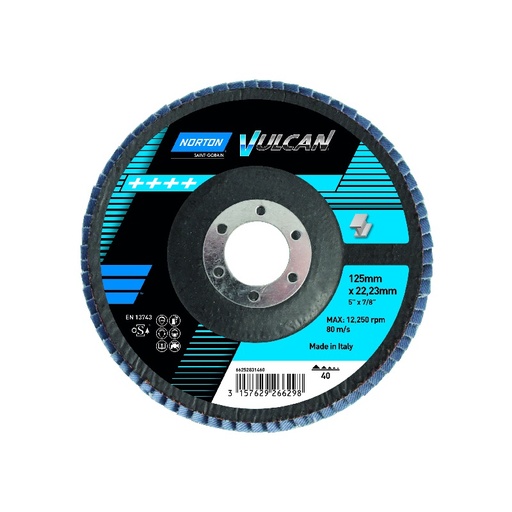 [NO63642502317] Norton Vulcan abrezīvais lapiņveida disks 125 x 22mm, R842 P60