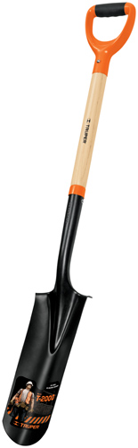 [PEP-P] Drain spade with 15x61cm head, wooden shaft, two component D-handle, 112cm, Truper®