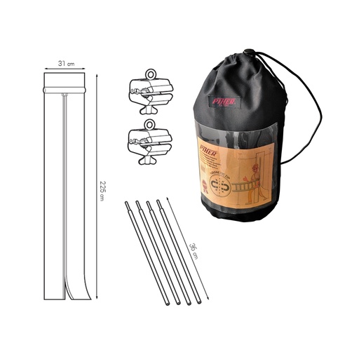 [PI34110] Pagaidu durvju komplekts, aizveramas ar magnētu 2250x310mm