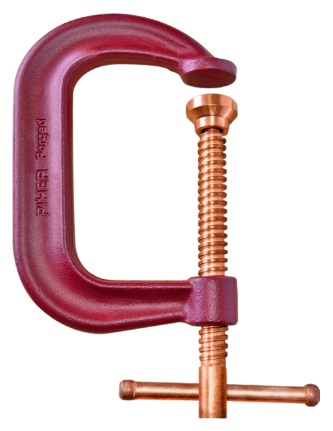 [PI55510] C-clamp with copper plated spindle, 10cm