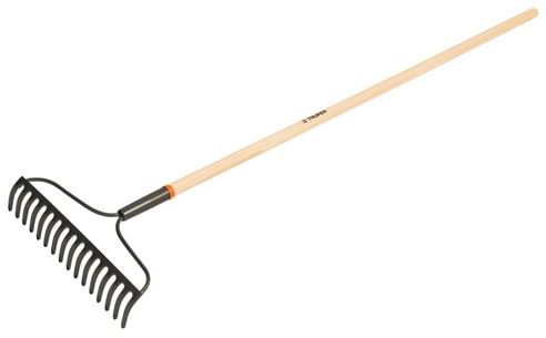 [R-16AM] Dirvos grėblys su 16 plieninių dantų, medinė rankena, 137cm Truper®