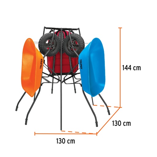 [RACK-3] Display rack for wheelbarrows, triangle layout Truper®
